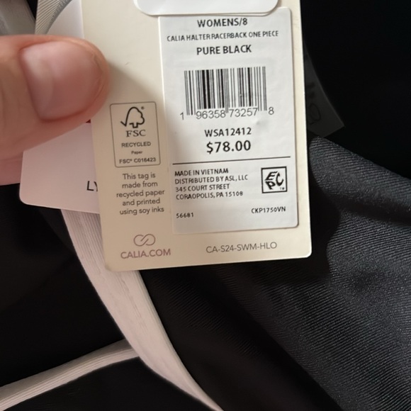 CALIA Women's Halter Racerback Cheeky One Piece Swimsuit. NWT! - Picture 8 of 8